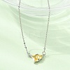 Brass Pave Cubic Zirconia Rectangle and Heart Pendant Cable Chain Necklaces KK-CBAB173-04P-05-3