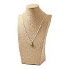 Wooden Covered with Imitation Burlap Necklace Displays NDIS-K001-B16-3