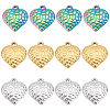 24Pcs 3 Colors 304 Stainless Steel Pendants STAS-DC0010-66-1