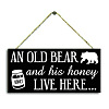 Bear & Honey Jar Pattern Wall Hanging Sign BEAR-PW0001-73-1