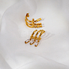 304 Stainless Steel Pave Cubic Zirconia Stud Dangle Earrings for Women SK5308-2