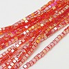Electroplate Glass Beads Strands EGLA-D018-8x8mm-27-1