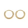 Brass Textured Hoop Earrings EJEW-F378-03A-G-2