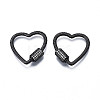 Brass Micro Pave Clear Cubic Zirconia Screw Carabiner Lock Charms ZIRC-T004-99B-1