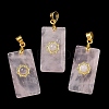 Natural Rose Quartz Faceted Pendants G-A298-01G-09-1