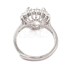 Rack Plating Round Brass Micro Pave Cubic Zirconia Adjustable Ring Components LS-KK-Q819-05P-3