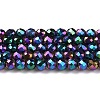 Electroplate Glass Beads Strands X-GLAA-H021-01B-FP11-2