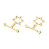 Brass Pave Clear Cubic Zirconia Toggle Clasps KK-N231-400-3