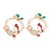 Rack Plating Alloy Enamel Pendants FIND-A040-04KCG-01-1