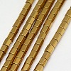Electroplate Non-magnetic Synthetic Hematite Beads Strands G-J166-3x3mm-02-1