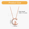 Chinese Zodiac Necklace Dragon Necklace 925 Sterling Silver Rose Gold Dragon on the Moon Pendant Charm Necklace Zircon Moon and Star Necklace Cute Animal Jewelry Gifts for Women JN1090E-2