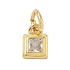 Brass Pave Cubic Zirconia Pendants KK-K368-13G-04-1