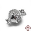 Anti-Tarnish Rhodium Plated 925 Sterling Silver Box Clasps STER-L057-008A-5