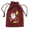 Christmas Theme Jute Cloth Storage Bags ABAG-F010-01B-05-2