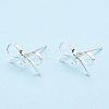 Brass Stud Earring Findings LS-X-KK-S350-013S-2