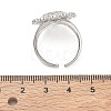 Brass Micro Pave Cubic Zirconia Cuff Open Rings for Women CU-CBA760A-13A-P-5