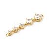 Rack Plating Brass Pave Cubic Zirconia Connector Charms KK-G458-02G-01-3
