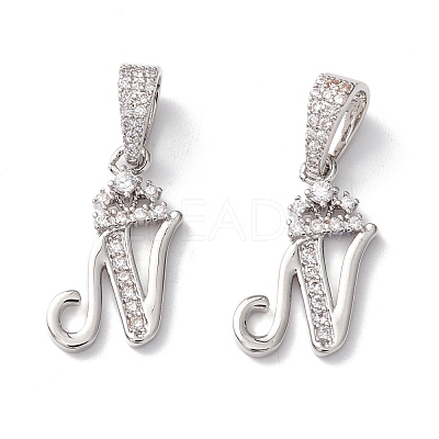 Eco-Friendly Brass Micro Pave Cubic Zirconia Pendants KK-K265-01P-N-1