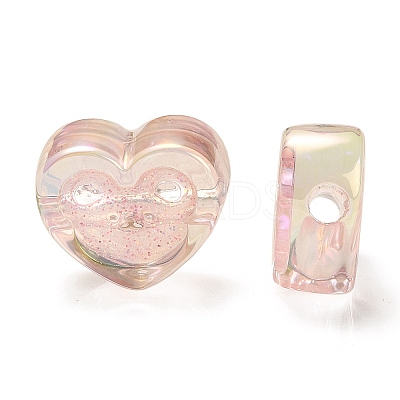 UV Plating Rainbow Iridescent Acrylic Beads OACR-G012-11D-1
