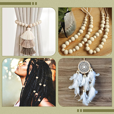 30Pcs Natural Unfinished Wood Beads WOOD-PA0001-59-1