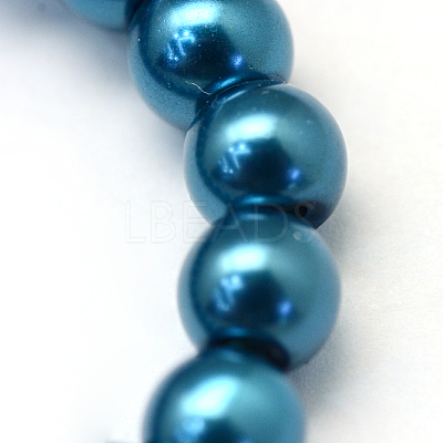 Baking Paint Pearlized Glass Pearl Round Bead Strands HY-Q003-6mm-06-1