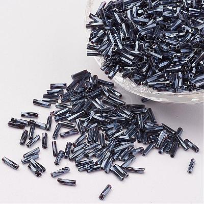 Glass Twisted Bugle Beads SEED-E002-12mm-829#-1