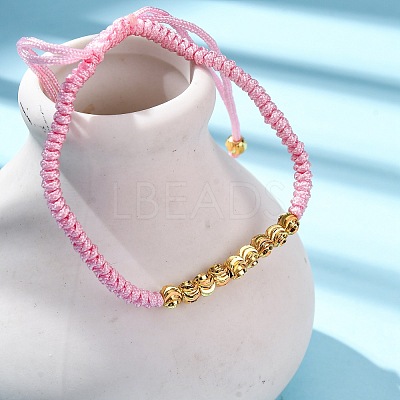 Polyester Cord Braided Bead Bracelets for Women BJEW-L698-01G-12-1