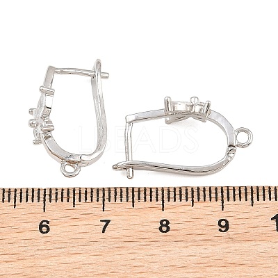 Brass Micro Pave Cubic Zirconia Hoop Earring Findings CU-CBAB5B4-05P-1