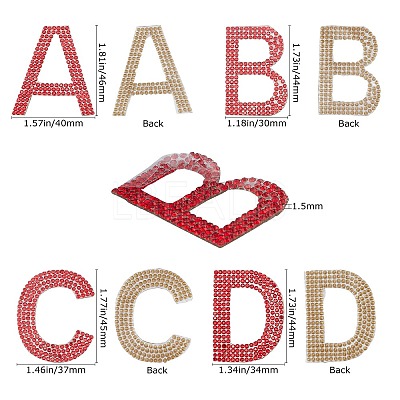 Glitter Hotfix Rhinestone Iron on Patches DIY-WH0183-09C-1