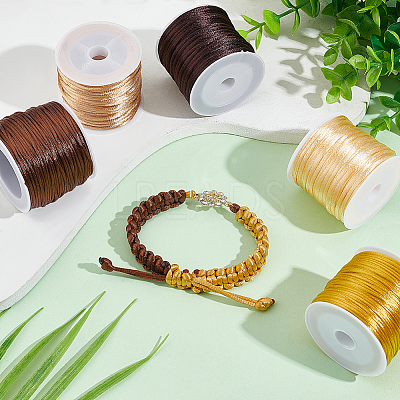 12 Rolls 12 Styles Nylon Satin Rattail Cords NWIR-HY0001-02B-1
