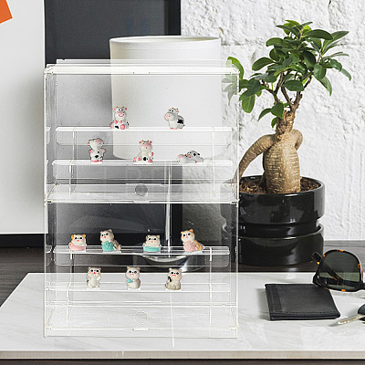 2-Layer 3-Tier Acrylic Minifigures Display Case ODIS-WH0038-49-1