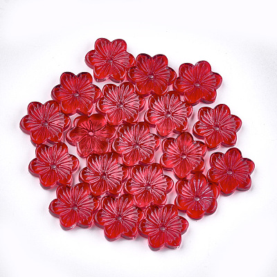 Spray Painted Glass Beads GGLA-S046-01C-1