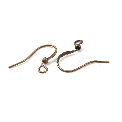Antique Bronze Brass Earring Hooks Ear Wire Hooks X-KK-Q365-AB-NF-1