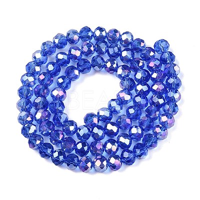 Electroplate Glass Beads Strands EGLA-A044-T6mm-B31-1