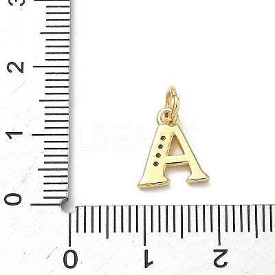 Brass Micro Pave Cubic Zirconia Charms KK-I382-03G-A-1