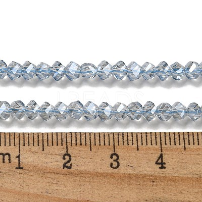 Electroplate Glass Beads Strands GLAA-Q105-04S-1
