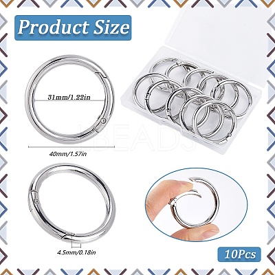 10Pcs Alloy Spring Gate Rings FIND-SP0001-38P-1