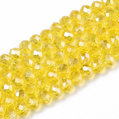 Electroplate Glass Beads Strands EGLA-A034-T6mm-B20-1