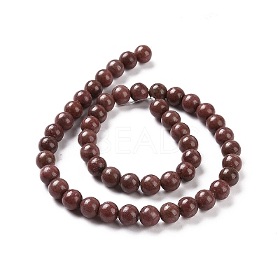 Natural Rhodonite Round Bead Strands G-J302-10-6mm-1
