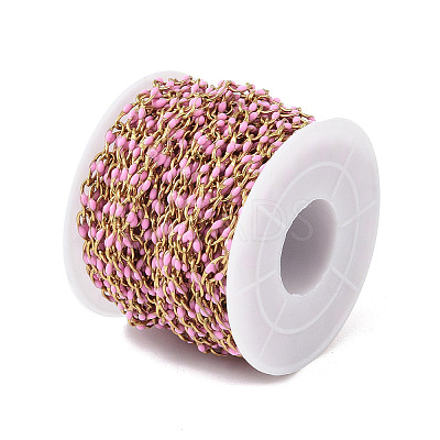 Ion Plating(IP) 304 Stainless Steel Dapped Chains AJEW-Q150-09G-04-1