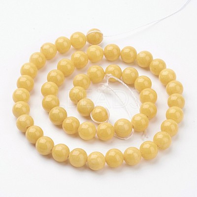 Natural Mashan Jade Round Beads Strands X-G-D263-8mm-XS07-1