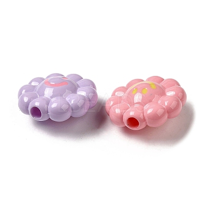 Baking Paint Opaque Acrylic European Beads MACR-D025-07-1