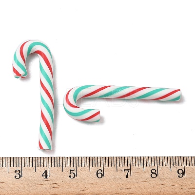 Christmas Candy Cane Handmade Polymer Clay Beads CLAY-P005-04G-1