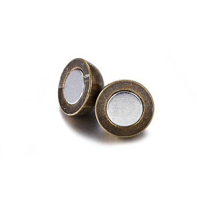 Brass Magnetic Clasps with Loops X-PALLOY-MC043-3AB-1