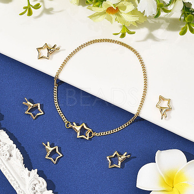 6Pcs Brass Lobster Claw Clasps KK-SC0007-16-1