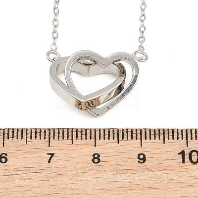 Brass Couple Heart Pendant Necklaces KK-CBA4547-07P-1