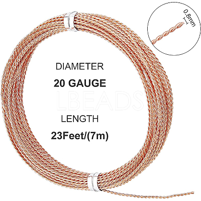 Twisted Round Bare Copper Wire CWIR-WH0009-04C-1