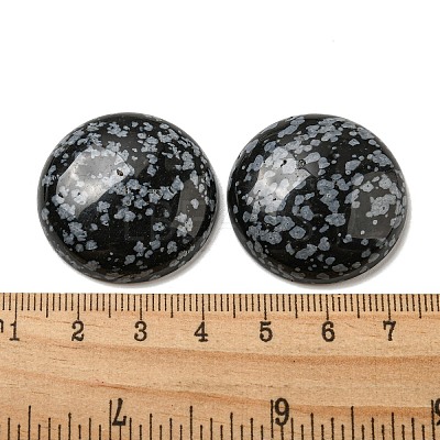 Natural Snowflake Obsidian Cabochons G-C115-02B-14-1