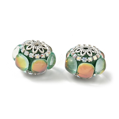 Acrylic Rhinestone Rondelle Beads CLAY-NH0003-02AS-1