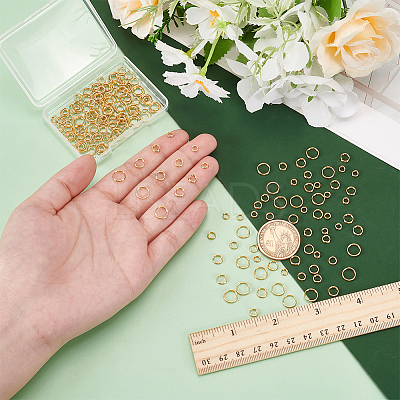 200Pcs 4 Styles Brass Split Rings FIND-UN0016-24-1